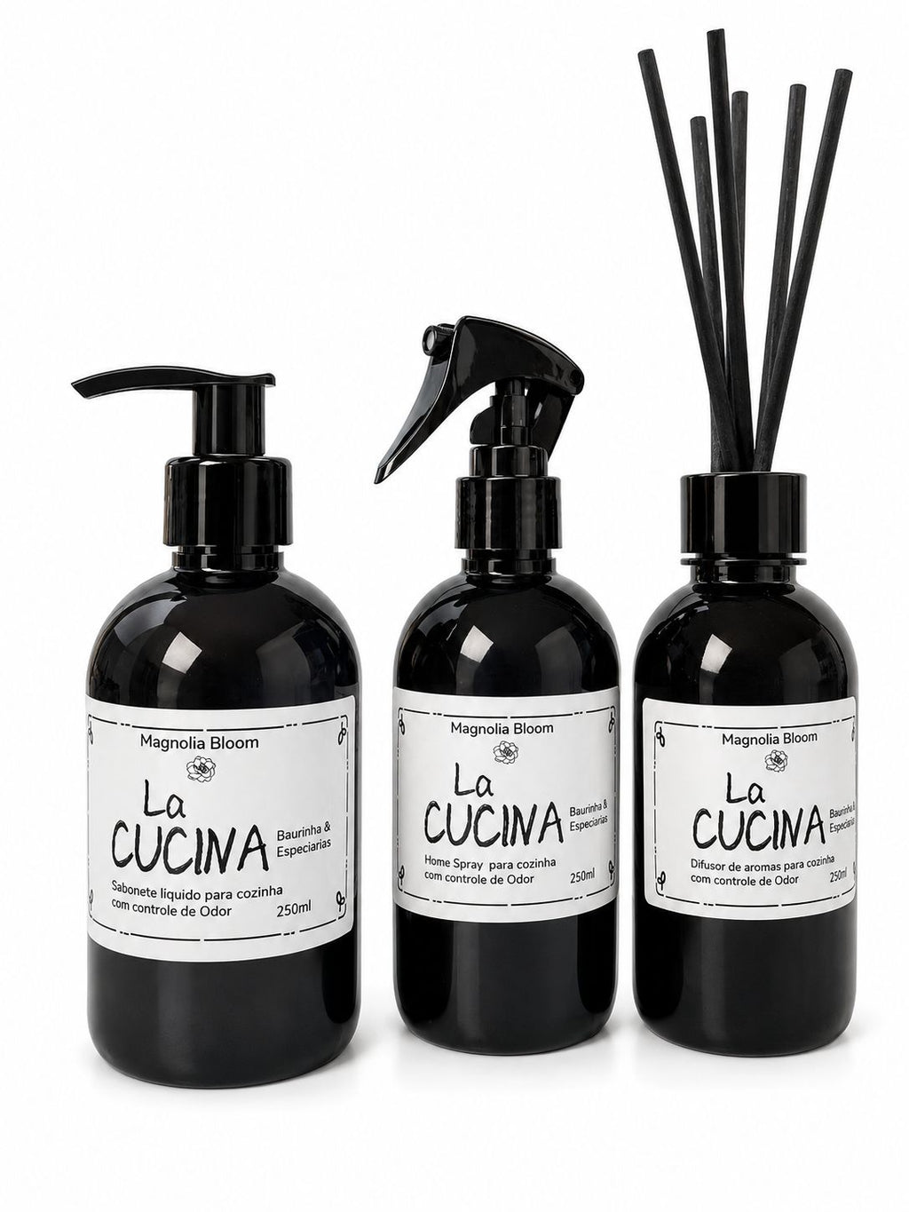 Kit Trio La Cucina — Sabonete + Home Spray + Difusor 250ml