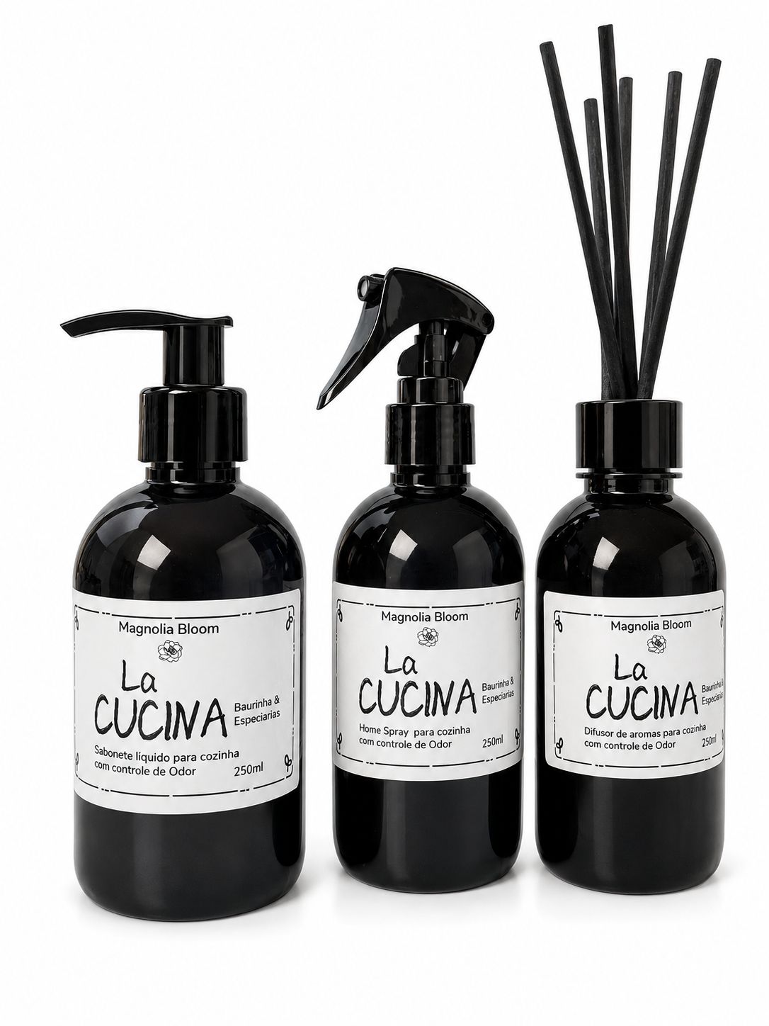 Kit Trio La Cucina — Sabonete + Home Spray + Difusor 250ml